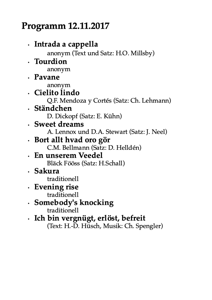 Konzertprogramm 12.11.2017